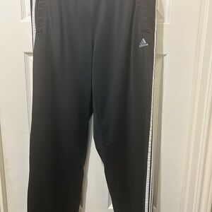 adidas Black Track Pants with White Side Stripes and Logo